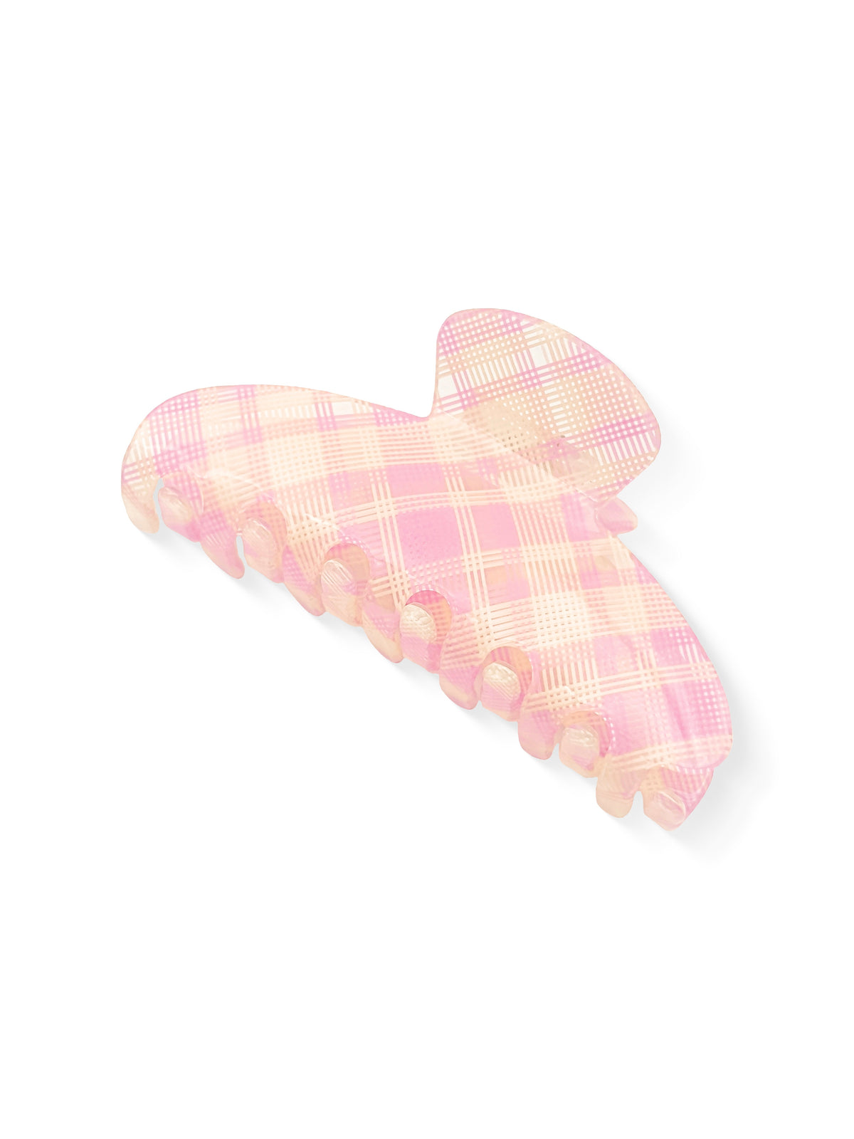 Pink Gingham Hair Claw Clip