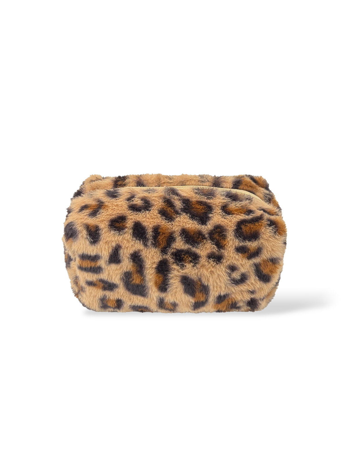 Fluffy Fur Beauty Bag Bambi Leopard – Plush Polyester Makeup Bag | Rottique