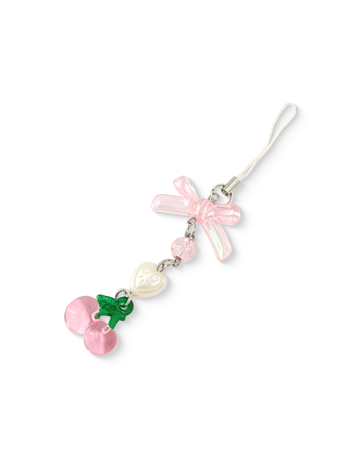 Cherry Key Charm – Plastic Stainless Steel Bag Charm Pink | Rottique
